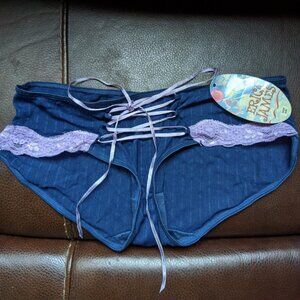 Blue with Lace Brand New and Original, Sexy Erica James Panties 6/M